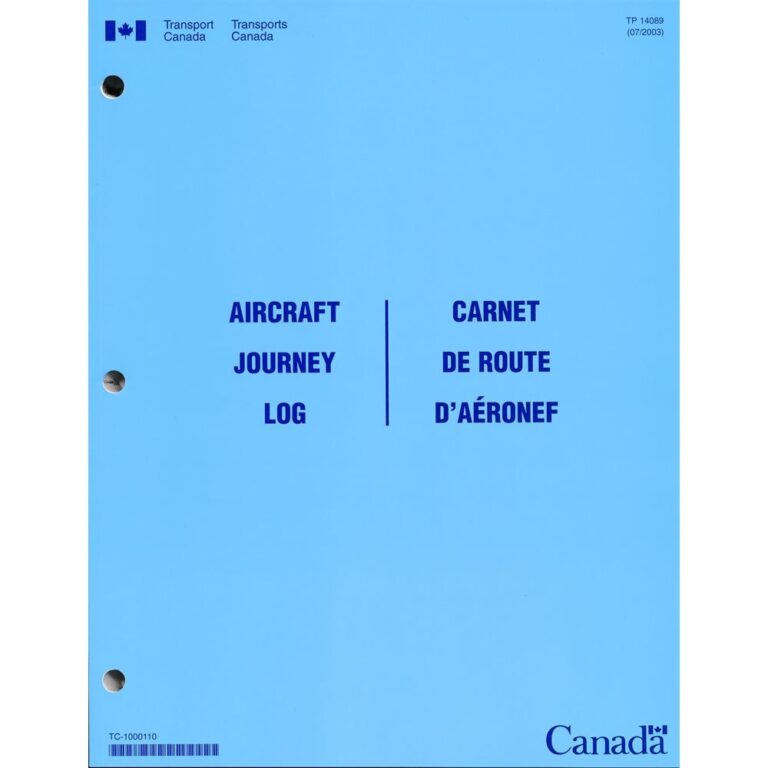 transport canada aircraft journey log book