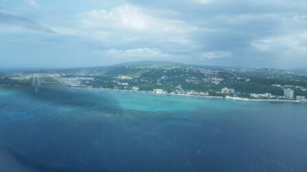 On Final in Montego Bay in Jamaica.