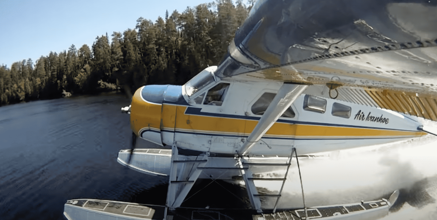 Take-off in a float plane